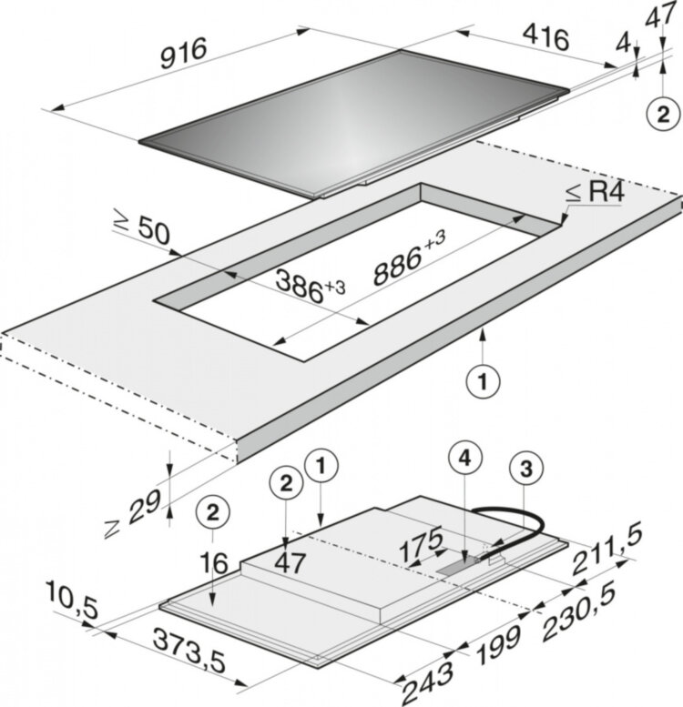 Панель конфорок KM6381 FACETTE