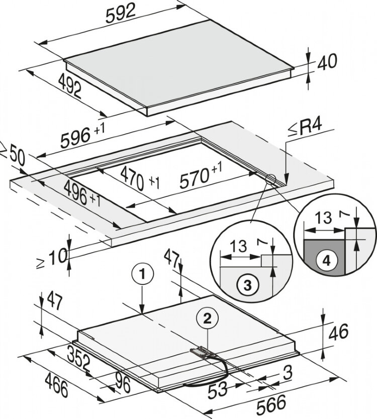 Панель конфорок KM6520 FL встраив. заподлицо