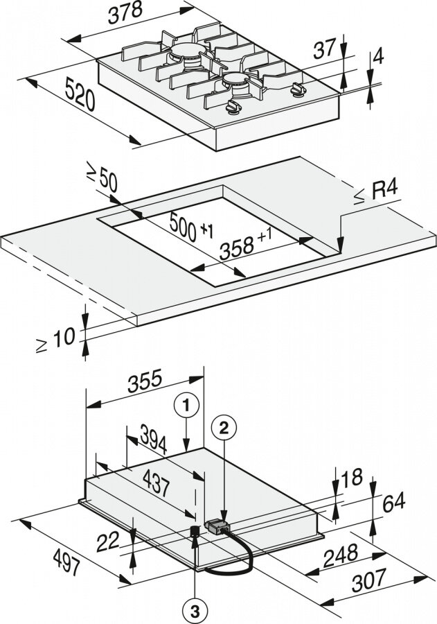 Combi газовая панель CS7102-1 FL
