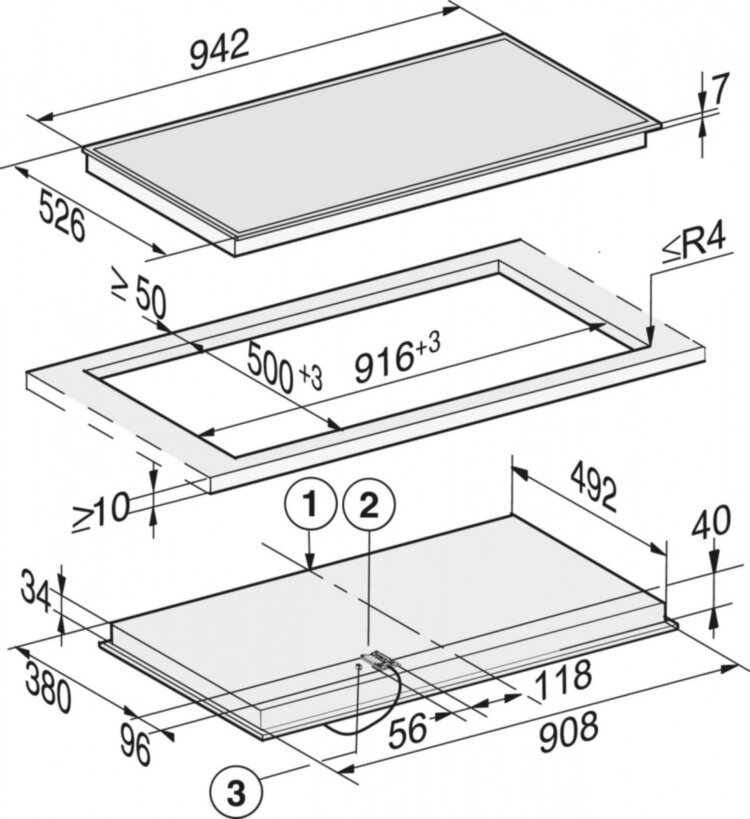 Панель конфорок KM6565 FR сталь