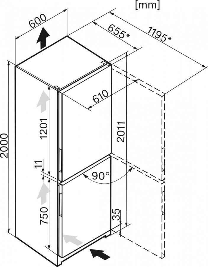 Холодильник-морозильник KFN29162D ws