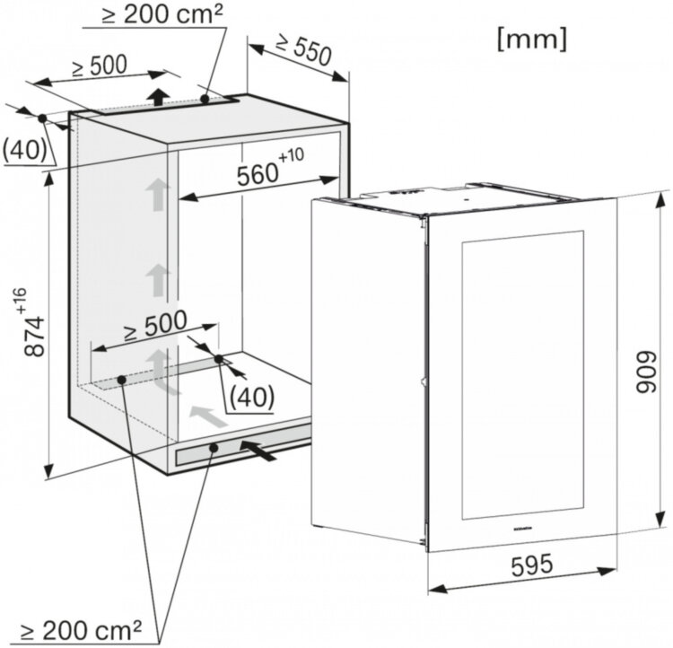 Винный холодильник KWT6422iG obsw чёрный обсидиан