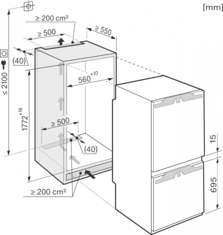 Холодильно-морозильная комбинация KFN37452iDE