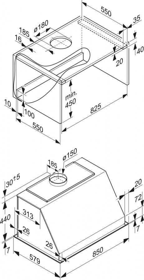 Вытяжка DAR1135 сталь для HR1936