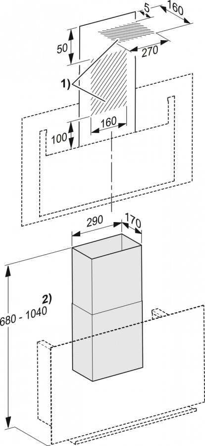 Вытяжка DA9090W Screen OBSW черный обсидиан