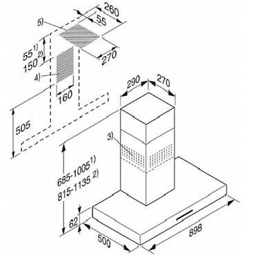 Вытяжка PUR98W сталь