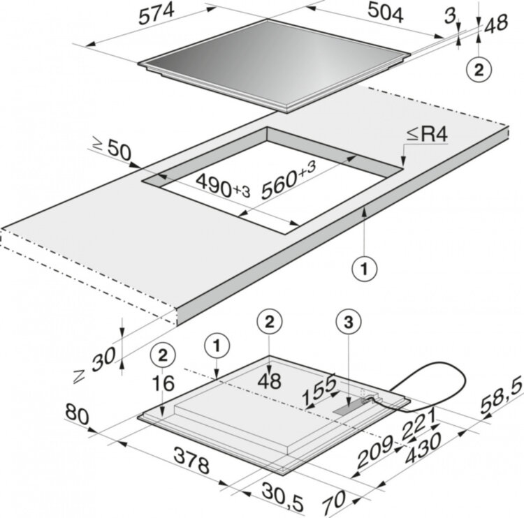 Панель конфорок KM6115