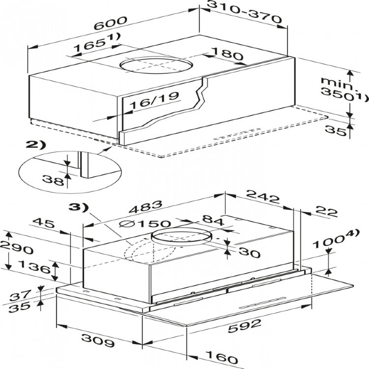 Вытяжка DA3668 сталь