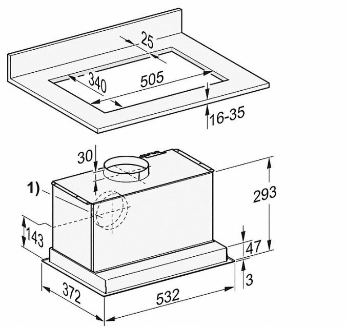 Вытяжка DA2558 сталь