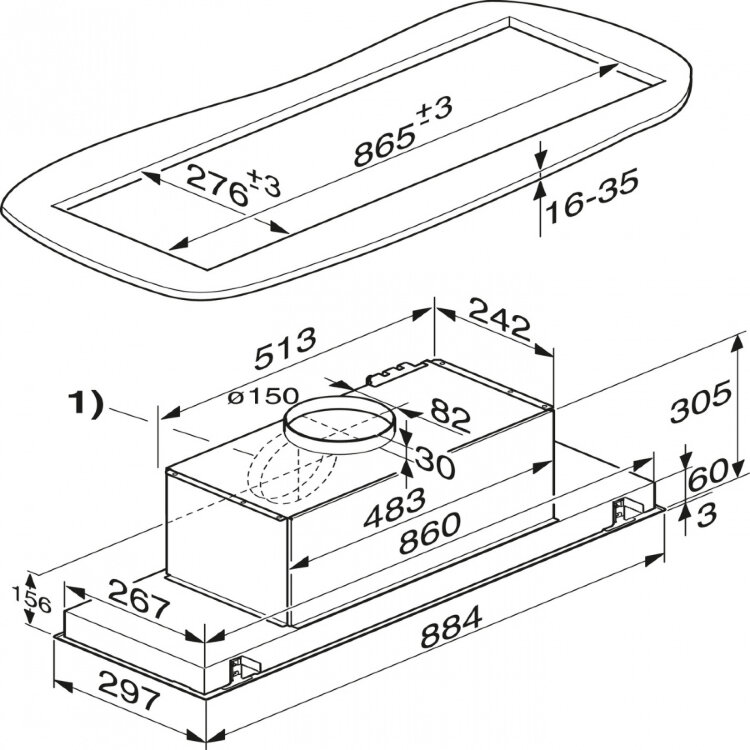 Вытяжка DA2698 сталь