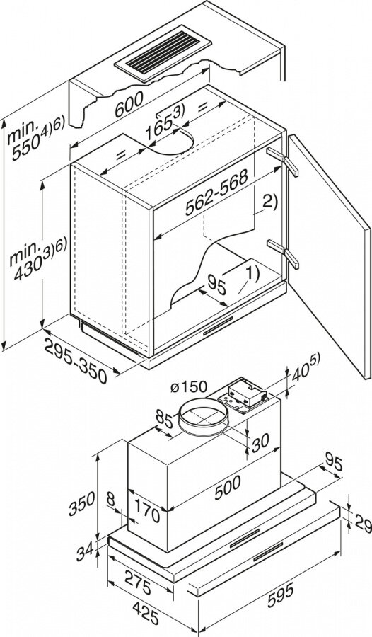 Вытяжка DA3466 EDST сталь