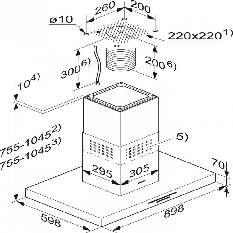 Вытяжка DA4208 V D сталь