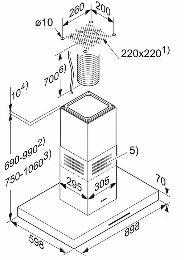 Вытяжка DA4208D сталь